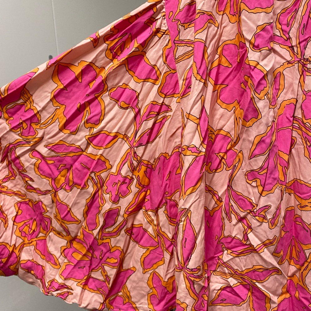 Vibrant Pink and Orange Floral Blouse - Picture 3 of 3